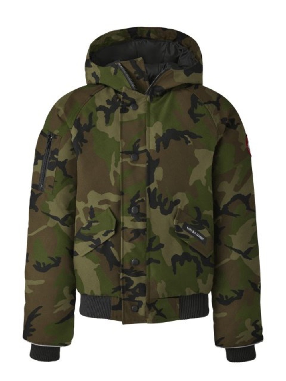 Canada Goose Kids Camouflage Hooded Puffer Jacket in Green and Brown